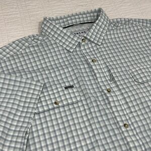 Poncho Outdoors Mens 3XL Green Gingham Magnetic Button Fishing Shirt